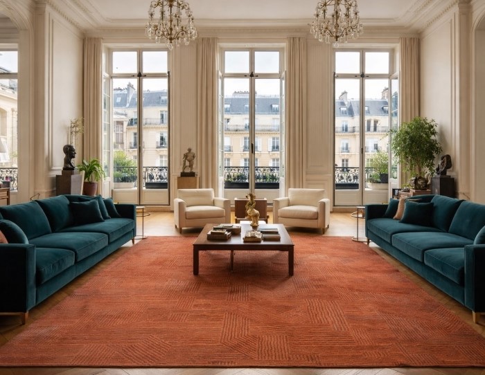 tapis laine et bambou soie